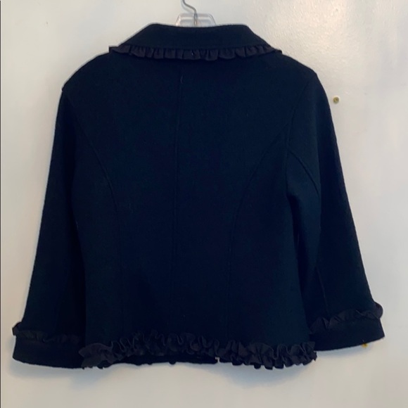 MAC & JAC boiled wool ruffle zip blazer jacket M - Picture 5 of 6